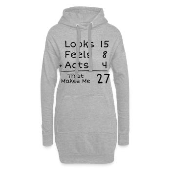 27 ans Anniversaire Humoristique | 27e Anniversair - Sweat-shirt à capuche long Femme - gris chiné - Devant