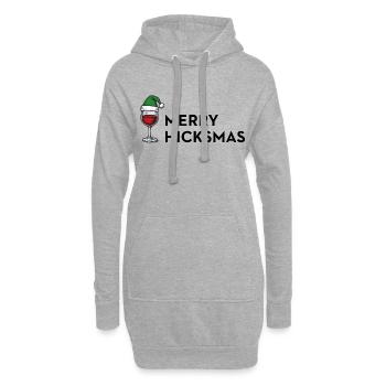 Merry Hicksmas – Ugly Xmas Anti Weihnachten - Hoodie-Kleid - Grau meliert - Vorne