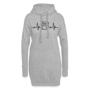 Djembe African Percussion Rhythm Music Herz - Hoodie-Kleid - Grau meliert - Vorne