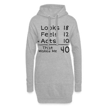 40 ans Anniversaire Humoristique | 40e Anniversair - Sweat-shirt à capuche long Femme - gris chiné - Devant