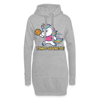 Tempo de handball licorne, motif drôle, cadeau - Sweat-shirt à capuche long Femme - gris chiné - Devant