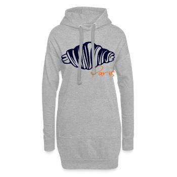 Croissants Paris - Sweat-shirt à capuche long Femme - gris chiné - Devant