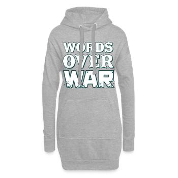 WORDS OVER WAR #1 - let's talk - Sweat-shirt à capuche long Femme - gris chiné - Devant