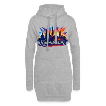 Copenhague Capitale Danemark Cadeau sympa - Sweat-shirt à capuche long Femme - gris chiné - Devant