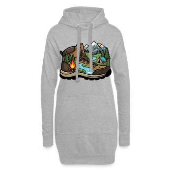 Botte d'Aventure en Campement - Sweat-shirt à capuche long Femme - gris chiné - Devant