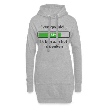 Geduldig... Ich denke nach - Hoodie-Kleid - Grau meliert - Vorne
