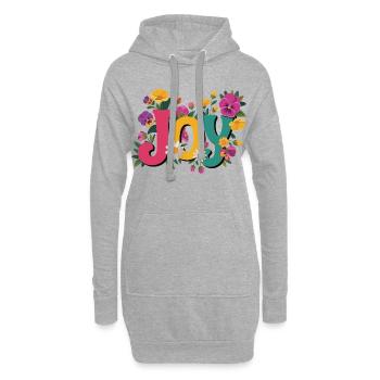 T-shirt Joy avec des fleurs Bonne humeur pour la vie quotidienne - Sweat-shirt à capuche long Femme - gris chiné - Devant