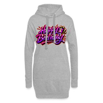 Graffiti HAPPY BIRTHDAY PRINTABLE - Hoodie-Kleid - Grau meliert - Vorne