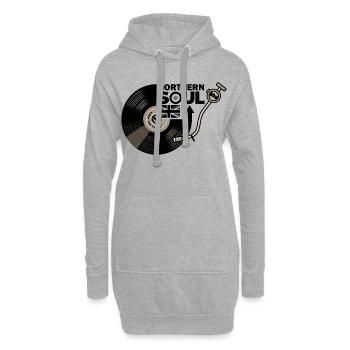 Northern Soul - Union Jack - Vinyl-Schallplatte - Hoodie-Kleid - Grau meliert - Vorne