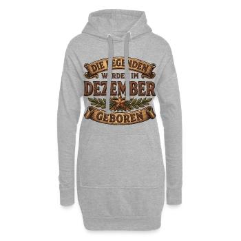 Legenden geboren im Dezember - Hoodie-Kleid - Grau meliert - Vorne