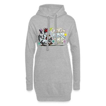 Je vais à Hendl Ce graffiti Denglisch Spruch - Sweat-shirt à capuche long Femme - gris chiné - Devant
