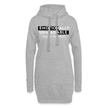 Emotionally Unavailable Spruch Meme Style Typo - Hoodie-Kleid - Grau meliert - Vorne