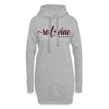 Red Wine Therapy Wein Spruch Entspannung - Hoodie-Kleid - Grau meliert - Vorne
