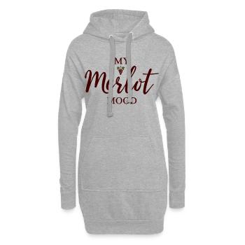 My Merlot Mood Wein Spruch für Genießer - Hoodie-Kleid - Grau meliert - Vorne
