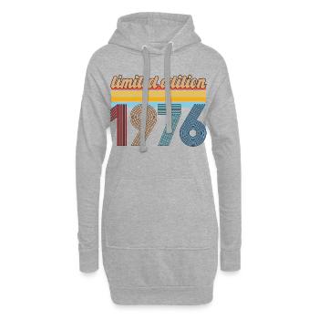 Anniversaire Vintage 1976 Rétro Cadeau Né En 1976 - Sweat-shirt à capuche long Femme - gris chiné - Devant