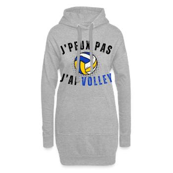 Je peux pas j ai Volley Humour cadeau - Sweat-shirt à capuche long Femme - gris chiné - Devant