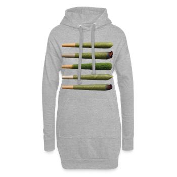 BIO GANJA – Freiheit & Rechte - Hoodie-Kleid - Grau meliert - Vorne