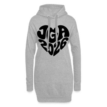 Jga 2026 Herz Form Herzform - Hoodie-Kleid - Grau meliert - Vorne