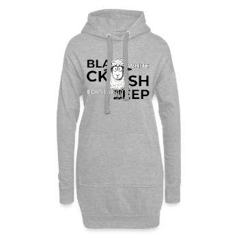 Black Sheep Édition blanche Faute de frappe Tendance Mouton Diction des moutons - Sweat-shirt à capuche long Femme - gris chiné - Devant