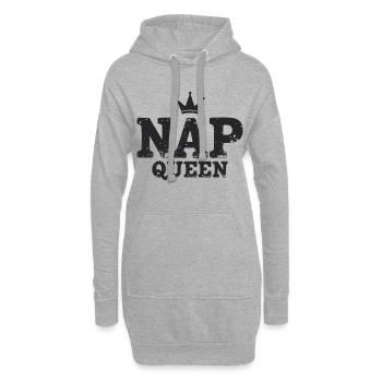 Déclaration de la Reine de la Sieste pour les lève-tard-là - Sweat-shirt à capuche long Femme - gris chiné - Devant