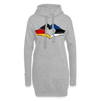 Deutschland Estland Flagge Herz used - Hoodie-Kleid - Grau meliert - Vorne