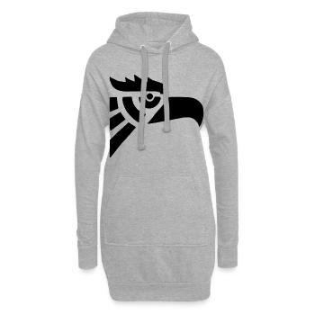 Tête d'aigle noir aztèque - Sweat-shirt à capuche long Femme - gris chiné - Devant