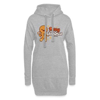 Gingembre Noël Mignon Candy Cane - Sweat-shirt à capuche long Femme - gris chiné - Devant