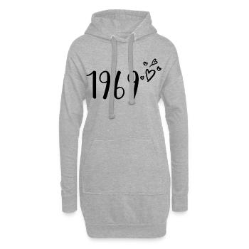 1969 - Sweat-shirt à capuche long Femme - gris chiné - Devant