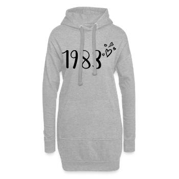 1983 - Sweat-shirt à capuche long Femme - gris chiné - Devant
