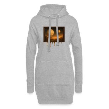 Melting Worlds - Hoodie-Kleid - Grau meliert - Vorne