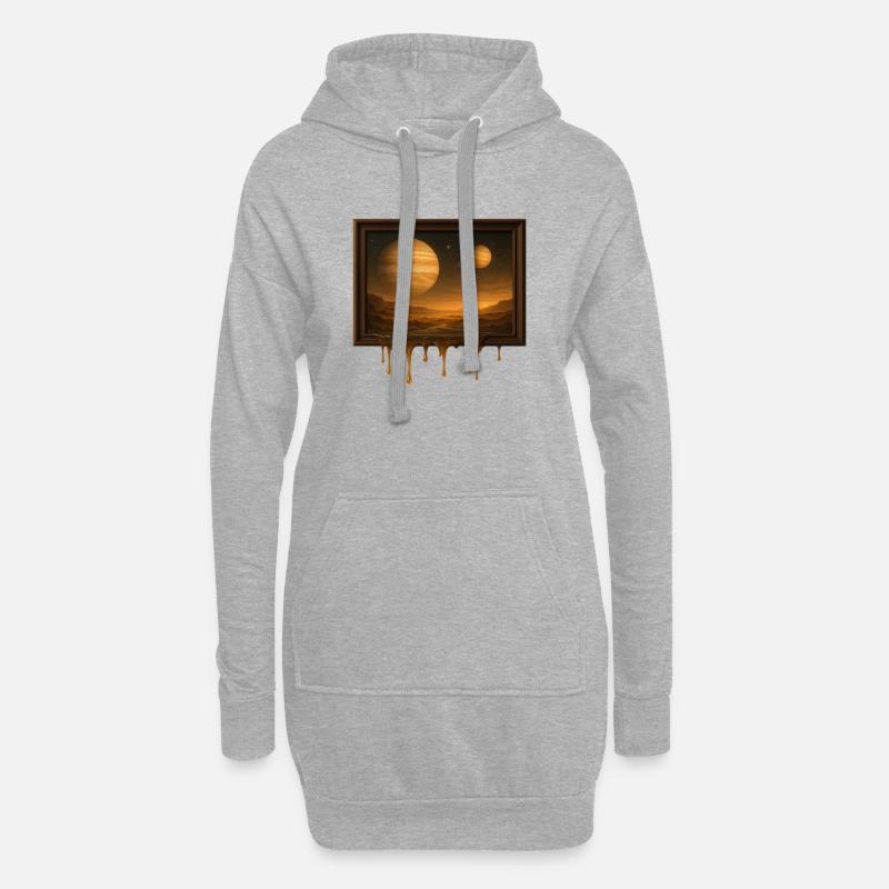 Melting Worlds - Hoodie-Kleid - Grau meliert