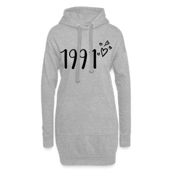 1991 - Hoodie-Kleid - Grau meliert - Vorne