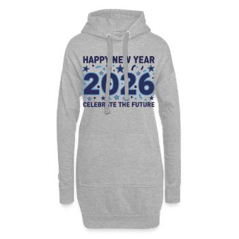 Bonne année 2026 Célébrez l’avenir - Sweat-shirt à capuche long Femme - gris chiné - Devant
