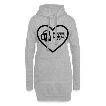 Herzkalziumbier - Hoodie-Kleid - Grau meliert - Vorne