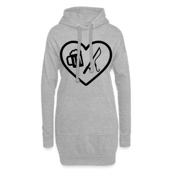 Heart Peach Beer - Hoodie-Kleid - Grau meliert - Vorne