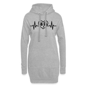 Herz Tennis Bier - Hoodie-Kleid - Grau meliert - Vorne