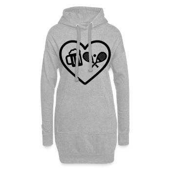 Heart Padel Bier - Hoodie-Kleid - Grau meliert - Vorne