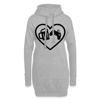 Heart Gaming Bier - Hoodie-Kleid - Grau meliert - Vorne