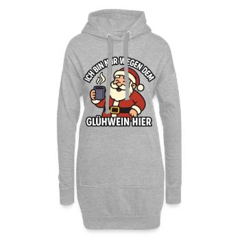 Père Noël au vin chaud – Motif de Noël amusant pour Glüh - Sweat-shirt à capuche long Femme - gris chiné - Devant