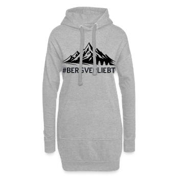 Bergverliebt mit Hashtag Bergige Landschaft Berge  - Hoodie-Kleid - Grau meliert - Vorne