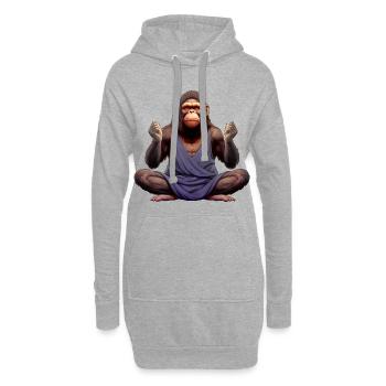 Singes de Yoga - Sweat-shirt à capuche long Femme - gris chiné - Devant