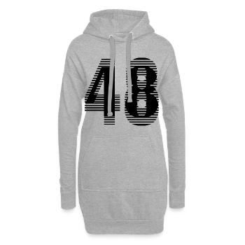 Numéro de course 48 – Passion du sport automobile - Sweat-shirt à capuche long Femme - gris chiné - Devant