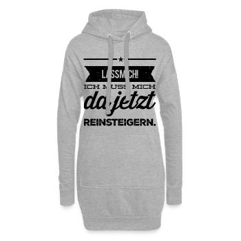 Lass Mich! Ich muss mich da reinsteigern. Gamer - Hoodie-Kleid - Grau meliert - Vorne
