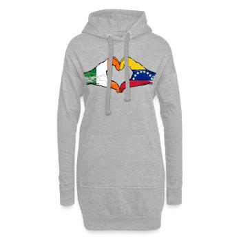 Irlande Drapeaux Venezuela Cœur - Sweat-shirt à capuche long Femme - gris chiné - Devant