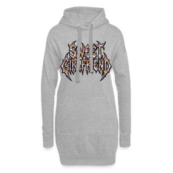 Freundin, Einhorn-Valentinstags-Paar - Hoodie-Kleid - Grau meliert - Vorne