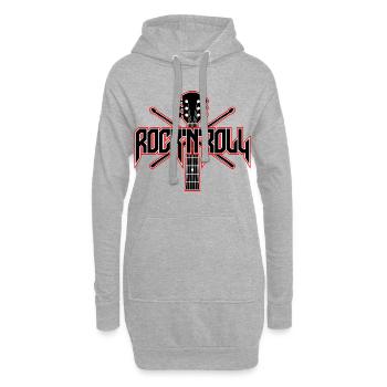 Rock 'n' Roll Gitarre und Drumsticks - Hoodie-Kleid - Grau meliert - Vorne