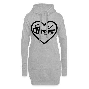 Bière Heart Kayak - Sweat-shirt à capuche long Femme - gris chiné - Devant
