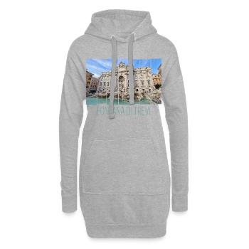 Fontaine de Trevi Souvenir vintage Rétro Rome Italie - Sweat-shirt à capuche long Femme - gris chiné - Devant