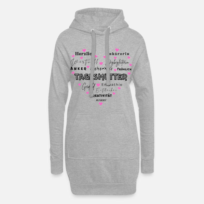Geschenk Tagesmutter - Hoodie-Kleid - Grau meliert