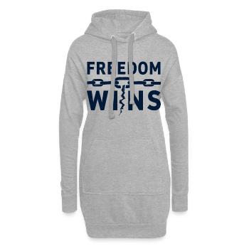 La liberté gagne : La liberté brise les chaînes - Sweat-shirt à capuche long Femme - gris chiné - Devant